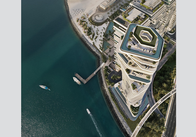 Ava at Palm Jumeirah ... the steel structure is expertly designed to incorporate large, cantilevered terraces.